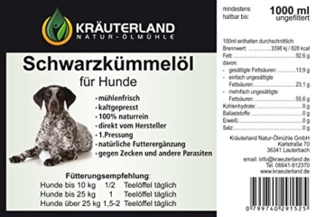 Schwarzkümmelöl 1000 ml ungefiltert für Hunde