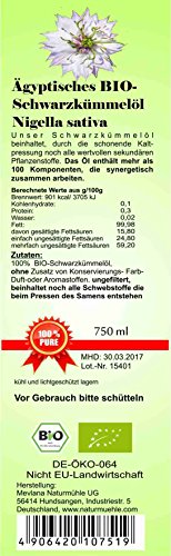 Mevlana Schwarzkümmelöl Bio 750 ml